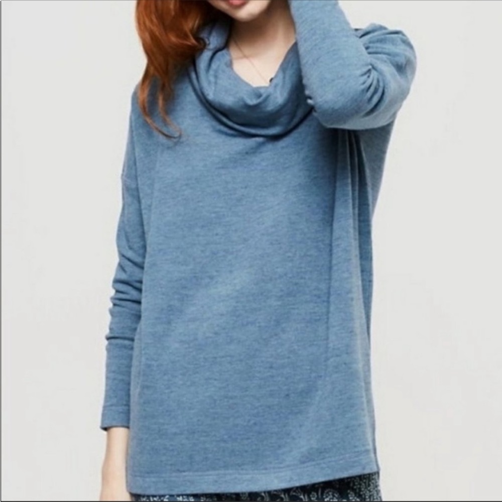 Lou Grey Blue Cowell Neck Sweatshirt